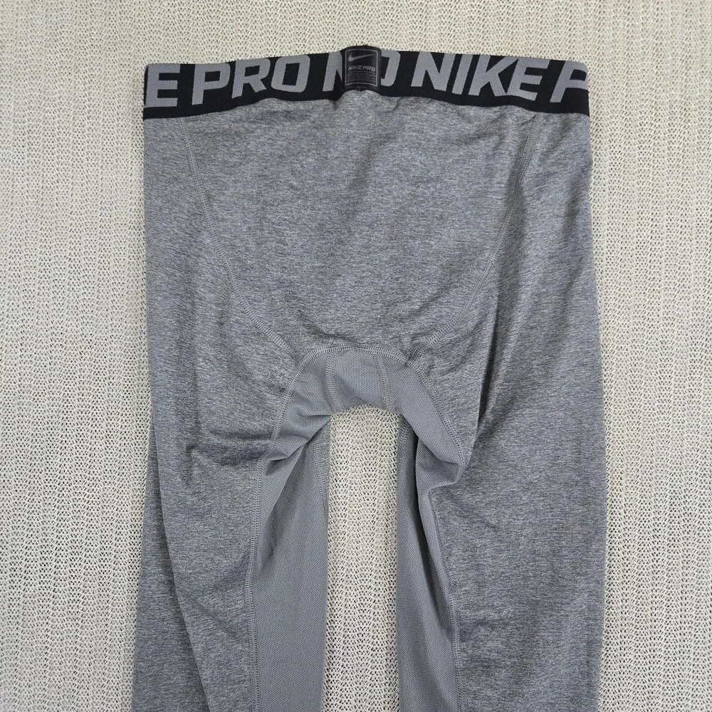 Nike Pro Dri-FIT Leggings Youth XL Gray Compression Running Training 726464-091